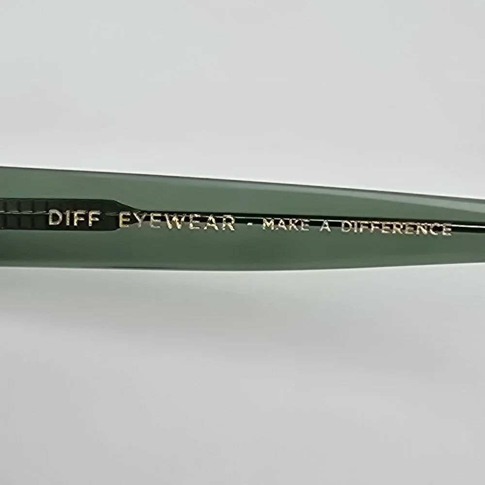 Diff Eyewear Ariana II Crystal Green Frame Green Gradient Lens Sunglasses w Case - Picture 12 of 16